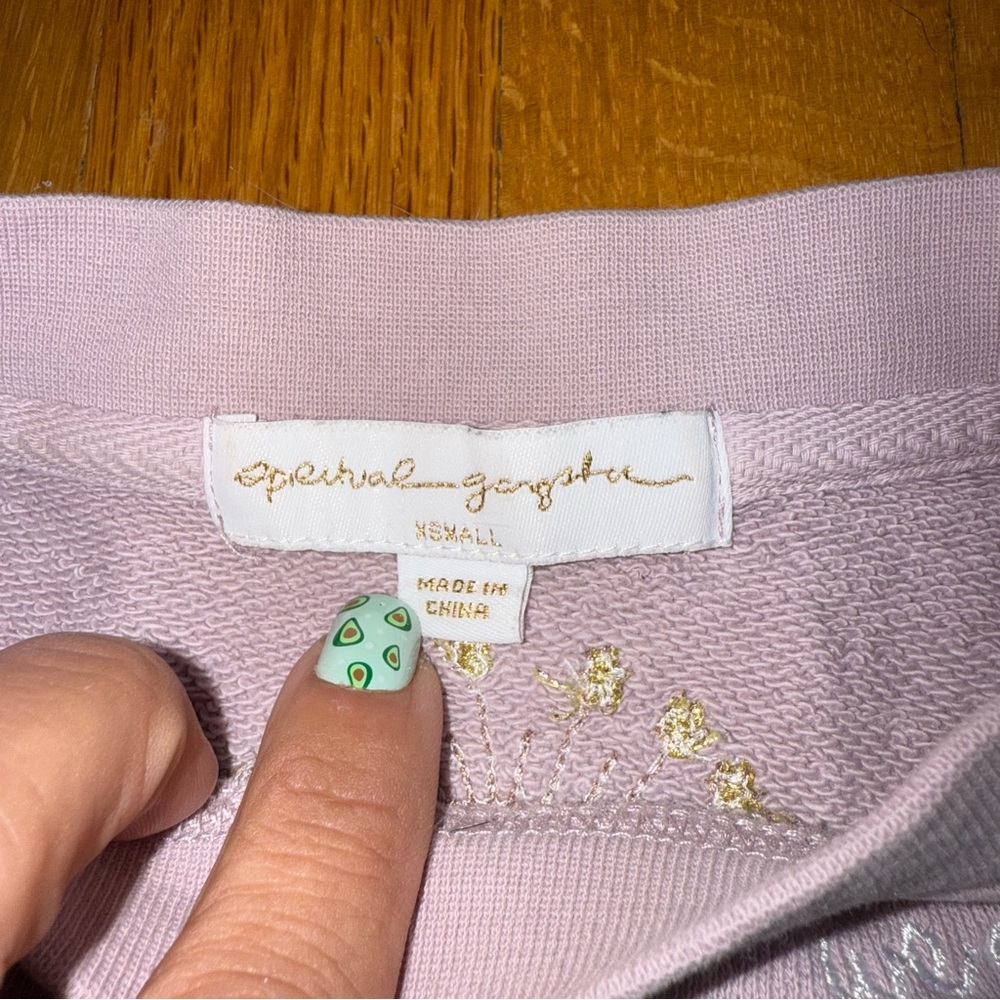 SPIRITUAL GANGSTER Pullover Crewneck Sweatshirt Mauve Evil Eye size XS - Picture 5 of 6